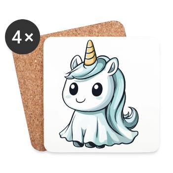 Unicorn Halloween Ghost - Coasters (set of 4) - white - Front