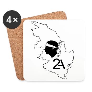 Corse du sud - Dessous de verre (lot de 4) - blanc - Devant
