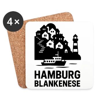 Blankenese Hamburg - Untersetzer (4er-Set) - Weiß - Vorne