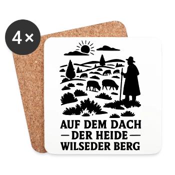 Lüneburger Heide Wilseder Berg - Untersetzer (4er-Set) - Weiß - Vorne