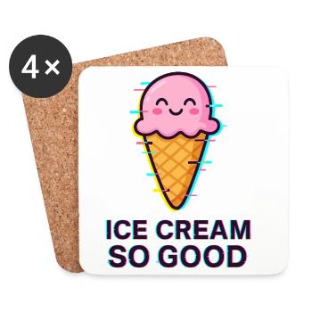 Plaisir de la crème glacée - Dessous de verre (lot de 4) - blanc - Devant