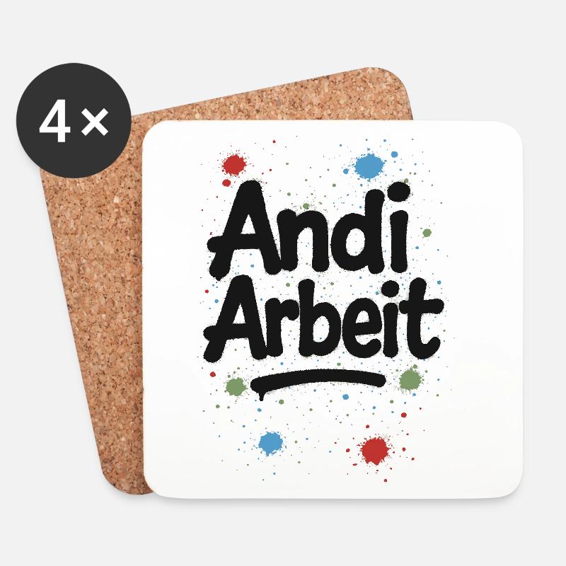 Andi-Arbeit-Andreas-Andrea-Andy-Spruch-Name-lus - Coasters (set of 4) - white