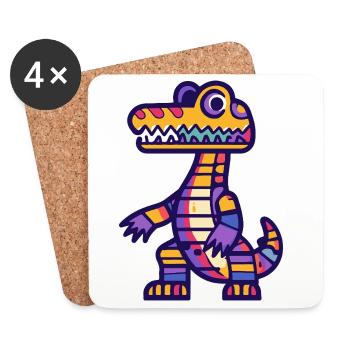 Alligator Halloween Zombie - Coasters (set of 4) - white - Front