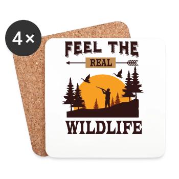Feel real wildlife - Coasters (set of 4) - white - Front