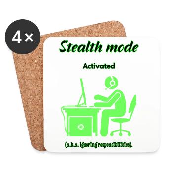 Stealth Mode Active - Coasters (set of 4) - white - Front