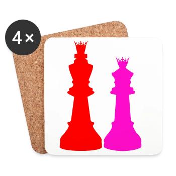 Double Chess Queen Silhouettes - Dessous de verre (lot de 4) - blanc - Devant