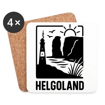 Heligoland Silhouette - Coasters (set of 4) - white - Front