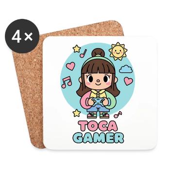 Toca Gamer Kawaii Joy of Gaming - Coasters (set of 4) - white - Front