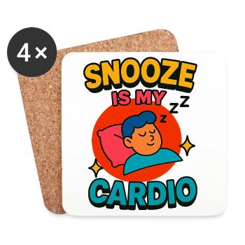 Snooze ist mein Cardio - Untersetzer (4er-Set) - Weiß - Vorne