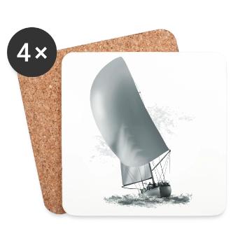 Segelboot - Untersetzer (4er-Set) - Weiß - Vorne