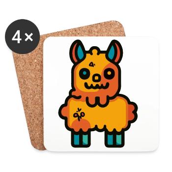 Alpaga Lama Halloween Zombie - Dessous de verre (lot de 4) - blanc - Devant