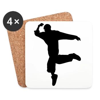 B-Boy Silhouette – Breakdance Move - Untersetzer (4er-Set) - Weiß - Vorne