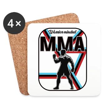 MMA Design – Warrior Mindset - Coasters (set of 4) - white - Front