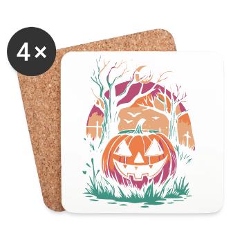 Autumn Enchanted Pumpkin - Coasters (set of 4) - white - Front