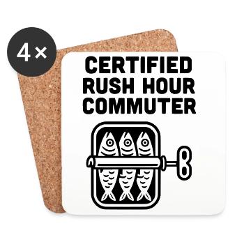 Rush Hour Commuter Public Transport - Coasters (set of 4) - white - Front