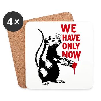 We Only Now Rat Art - Coasters (set of 4) - white - Front