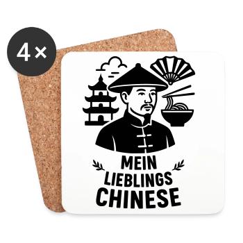 My favorite Chinese - Coasters (set of 4) - white - Front