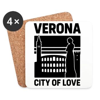 Vérone - Dessous de verre (lot de 4) - blanc - Devant