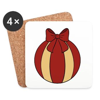 Weihnachtskugel  - Untersetzer (4er-Set) - Weiß - Vorne