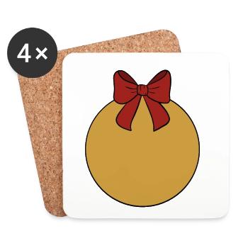 Weihnachtskugel  - Untersetzer (4er-Set) - Weiß - Vorne