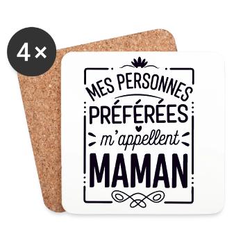 My Favorite People Call Me Mom - Coasters (set of 4) - white - Front