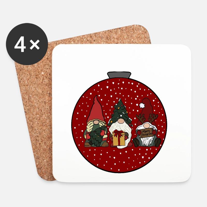 Weihnachtskugel  - Untersetzer (4er-Set) - Weiß