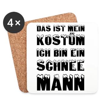 Das ist mein Kostüm ich bin ein Schneemann - Untersetzer (4er-Set) - Weiß - Vorne