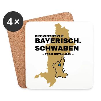 Schwaben | OSTALLGÄU - Untersetzer (4er-Set) - Weiß - Vorne