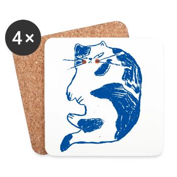 CRANKY - Coasters (set of 4) - white - Front