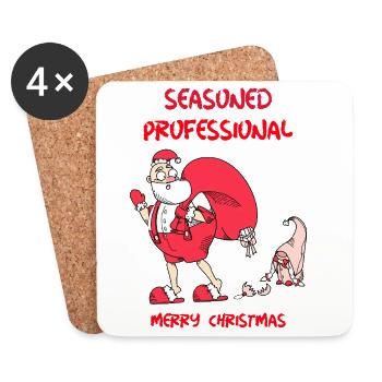 Seasoned Professional Christmas Design - Coasters (set of 4) - white - Front