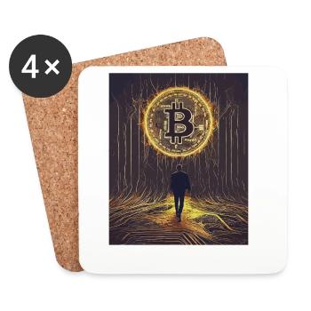 Bitcoin Portal - Le chemin de l’éclaireur crypto - Dessous de verre (lot de 4) - blanc - Devant