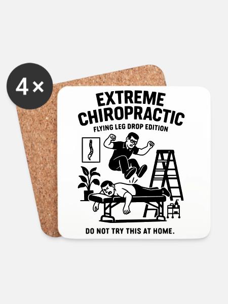 chiropraktiker physio wirbelsäule behandlung - Untersetzer (4er-Set) - Weiß