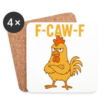 F-CAW-F Funny Chicken - Untersetzer (4er-Set) - Weiß - Vorne