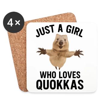 Juste une fille qui aime les quokkas - Dessous de verre (lot de 4) - blanc - Devant