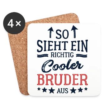 This is what a cool brother looks like Best Brother - Coasters (set of 4) - white - Front