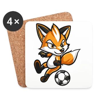 Fuchs Comic Fußball - Untersetzer (4er-Set) - Weiß - Vorne