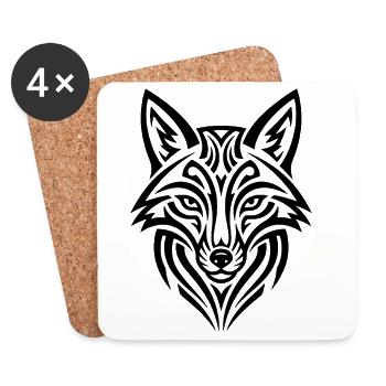 Renard intelligent – un design animalier élégant - Dessous de verre (lot de 4) - blanc - Devant