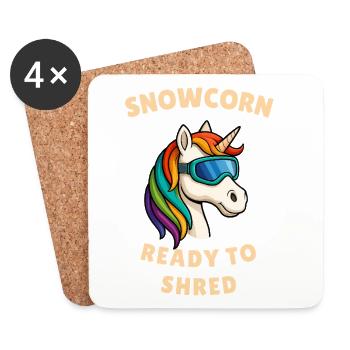 Licorne des neiges - Dessous de verre (lot de 4) - blanc - Devant