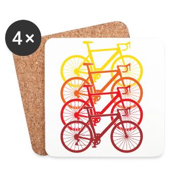 Retro Fahrrad T-Shirt Radfahren Geschenk für Radfahrer - Untersetzer (4er-Set) - Weiß - Vorne