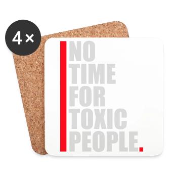 No Time Toxic People Boundaries Self Care Saying - Coasters (set of 4) - white - Front