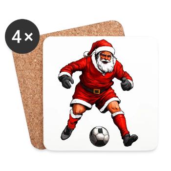 Fussballer Weihnachten - Untersetzer (4er-Set) - Weiß - Vorne