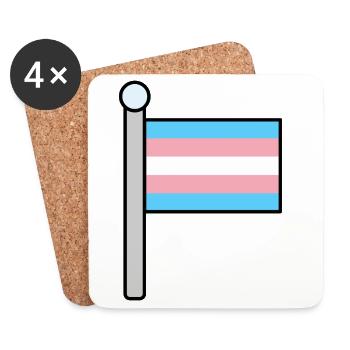 Trans Pride Flag - Coasters (set of 4) - white - Front