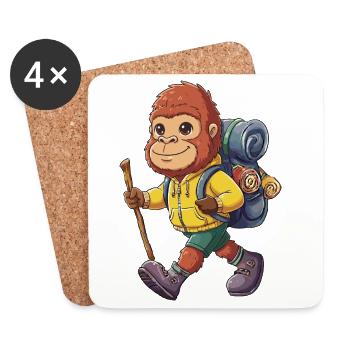 Süßer Bigfoot-Wander-Camping-Abenteuer-Rucksacktourist. - Untersetzer (4er-Set) - Weiß - Vorne
