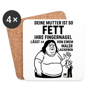 deine mutter witz fett maler lackierer fingernägel - Untersetzer (4er-Set) - Weiß - Vorne