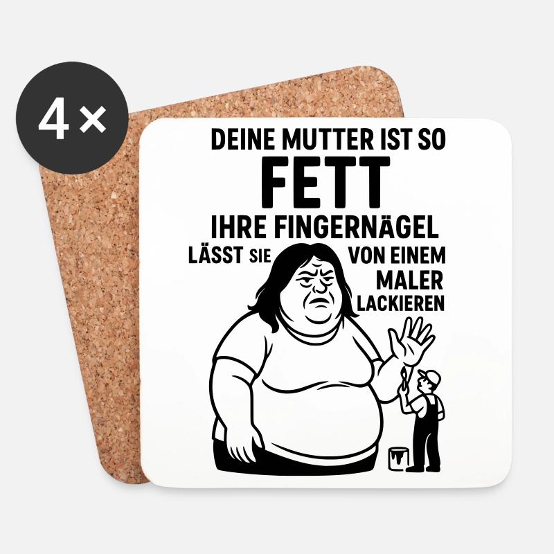Your Mom Wit Fat Painter Painter Fingernails - Coasters (set of 4) - white