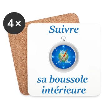 Suivre sa boussole - Dessous de verre (lot de 4) - blanc - Devant