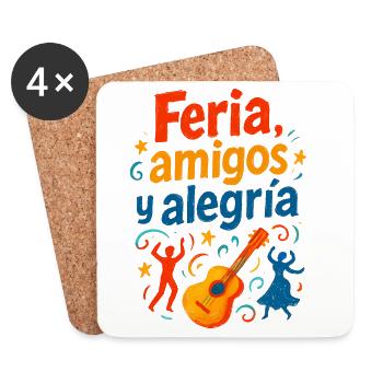 Feria Amis et Joie Fête Sud-Ouest Guitare - Dessous de verre (lot de 4) - blanc - Devant