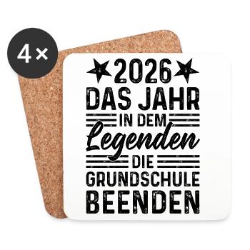 2026 Year Legends End Primary School - Coasters (set of 4) - white - Front