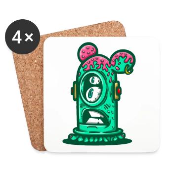 Sewer Neon Monster - Coasters (set of 4) - white - Front