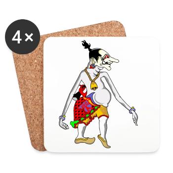 Grotesque Goblin Dancer Tee - Coasters (set of 4) - white - Front